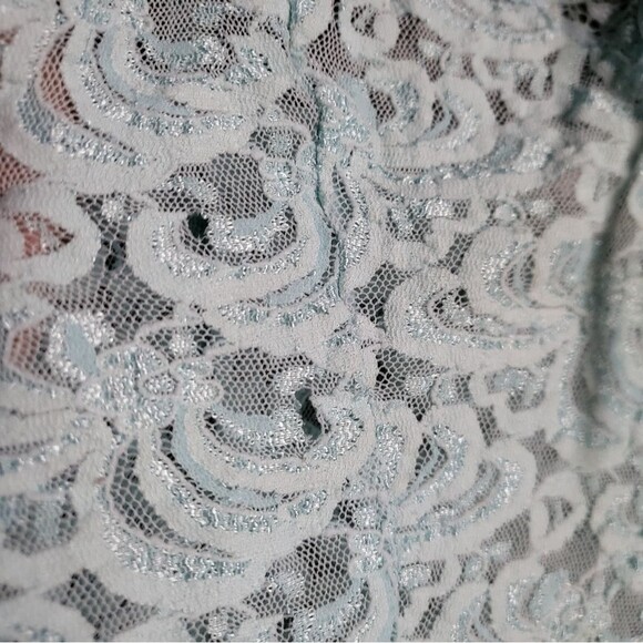 Y2k Fairy Lace Embroidered Textured Mini Lingerie Skater Dress Sz M Blue Icy - Picture 4 of 9